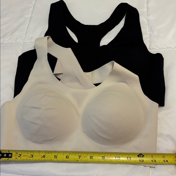 Set of 2 - Black and Cream Women's Intimate Bra with Fixed Cup and Hooks Back - Picture 6 of 7